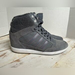 ADIDAS super wedge hi top sneakers Neo women’s sz 10 gray retro rare 2016 EUC